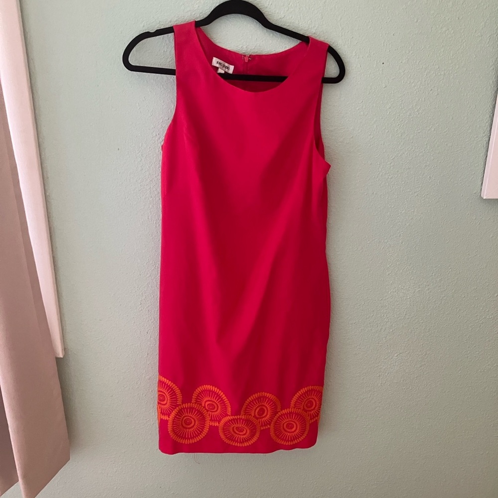 Jones Studio Red Dress with Orange Detailing